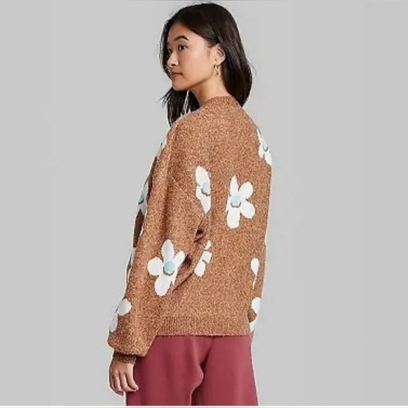 Womens Ascot + Hart Daisy Graphics Cardigan Brown XXS - Picture 2 of 5